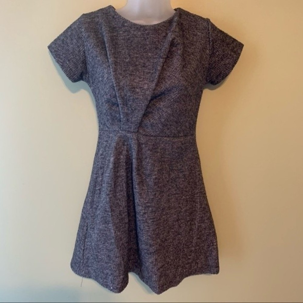 Zara Kids Collection Cinched Gray Knit Dress
